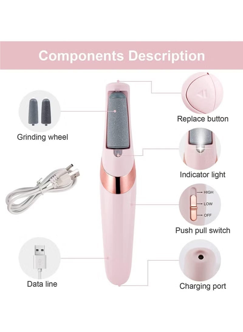 USB Rechargeable Waterproof Electric Foot File with 2 Speeds for Feet and Heels - Image 3